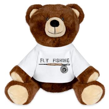 Fly fishing - MiniFeet® RecycelBär® Braun - Weiß - Vorne
