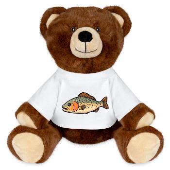 Forelle Fisch - MiniFeet® RecycelBär® Braun - Weiß - Vorne
