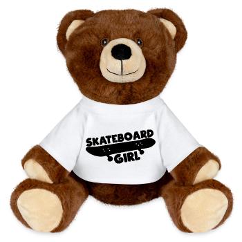 Skateboarderin - MiniFeet® RecycelBär® Braun - Weiß - Vorne