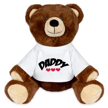Daddy - MiniFeet® RecycelBär® Teddy Bear Brown - white - Front