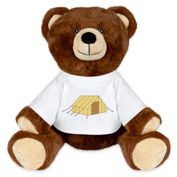 Zelt - MiniFeet® RecycelBär® Braun - Weiß - Vorne