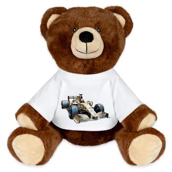Race cars are extremely aerodynamic - MiniFeet® RecycelBär® Teddy Bear Brown - white - Front