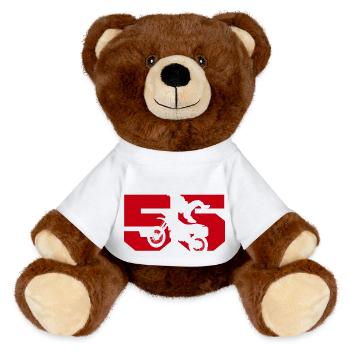 Moto 55 motard - Nounours RecycelBär® marron - blanc - Devant
