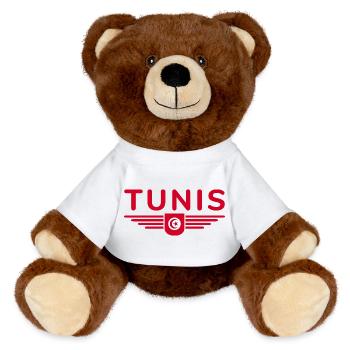 Tunis Design – Pour les amoureux de la capitale - Nounours RecycelBär® marron - blanc - Devant