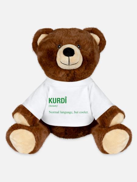 Kurdish language Kurdistan - MiniFeet® RecycelBär® Braun - Weiß