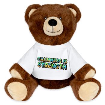 Le calme est la force Tie-Dye - Nounours RecycelBär® marron - blanc - Devant