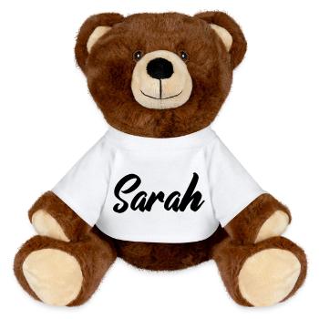 sarah_name - Nounours RecycelBär® marron - blanc - Devant