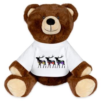 Deer - MiniFeet® RecycelBär® Teddy Bear Brown - white - Front