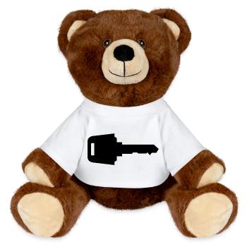 Clé de voiture - Nounours RecycelBär® marron - blanc - Devant