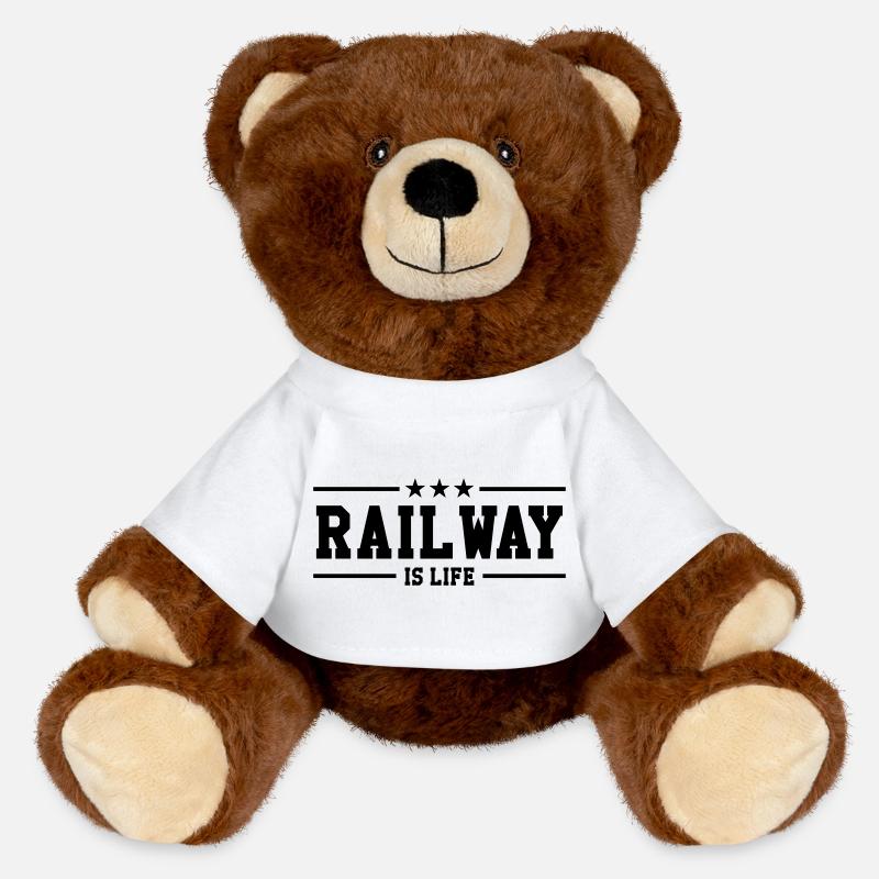 Cheminot / Chemin de fer / Train / Metro - Nounours RecycelBär® marron - blanc
