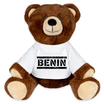Benin - MiniFeet® RecycelBär® Teddy Bear Brown - white - Front