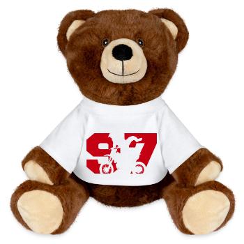 Moto 97 motard - Nounours RecycelBär® marron - blanc - Devant