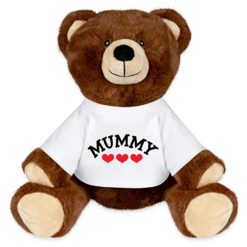 Maman / Fête des mères - Nounours RecycelBär® marron - blanc - Devant