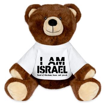 Hebrew Heritage: Israel, Descendants of Abraham - MiniFeet® RecycelBär® Teddy Bear Brown - white - Front