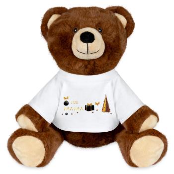 Christmas gift for mom - MiniFeet® RecycelBär® Teddy Bear Brown - white - Front