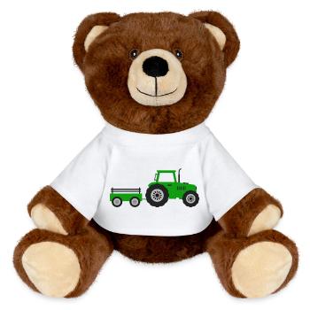 Ferme à tracteurs - Nounours RecycelBär® marron - blanc - Devant