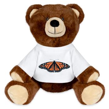 Papillons : Le papillon monarque - Nounours RecycelBär® marron - blanc - Devant