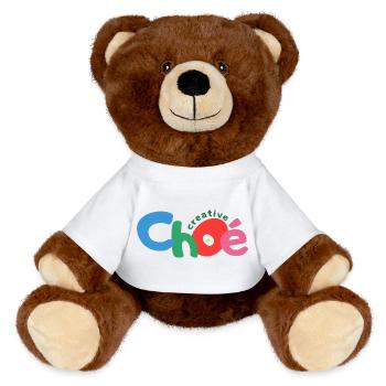 choe creative texte - Nounours RecycelBär® marron - blanc - Devant