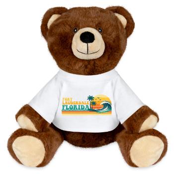 Fort Lauderdale Florida Retro Spring Break Vibe - MiniFeet® RecycelBär® Braun - Weiß - Vorne