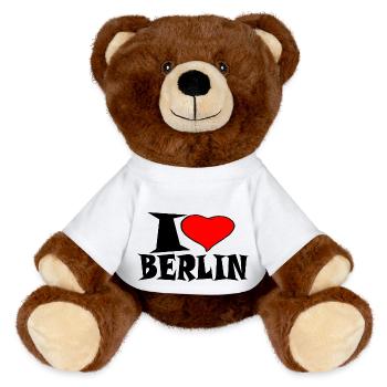 Berlin - J'aime Berlin - Nounours RecycelBär® marron - blanc - Devant
