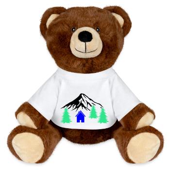 Cabin Berge - MiniFeet® RecycelBär® Teddy Bear Brown - white - Front