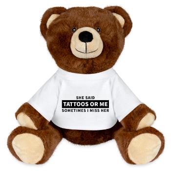 Tattoos or me - MiniFeet® RecycelBär® Teddy Bear Brown - white - Front
