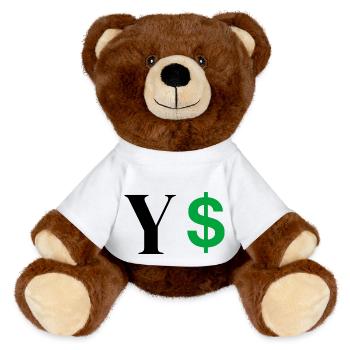 Letter y dollar - MiniFeet® RecycelBär® Teddy Bear Brown - white - Front