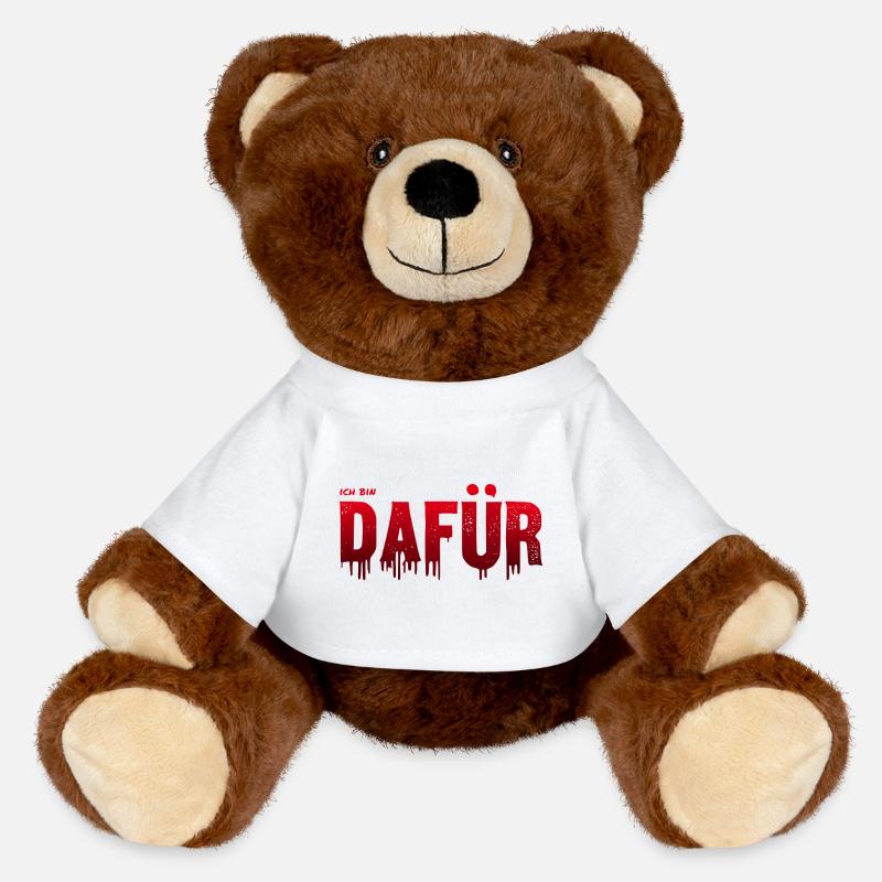 Ich bin dafür - positive rote Typografie - MiniFeet® RecycelBär® Braun - Weiß
