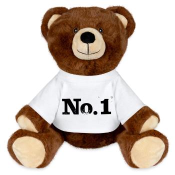 No. 1 - Nummer 1 - MiniFeet® RecycelBär® Braun - Weiß - Vorne