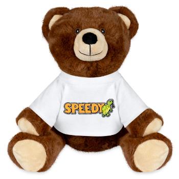 Speedy - tortue rapide - Nounours RecycelBär® marron - blanc - Devant