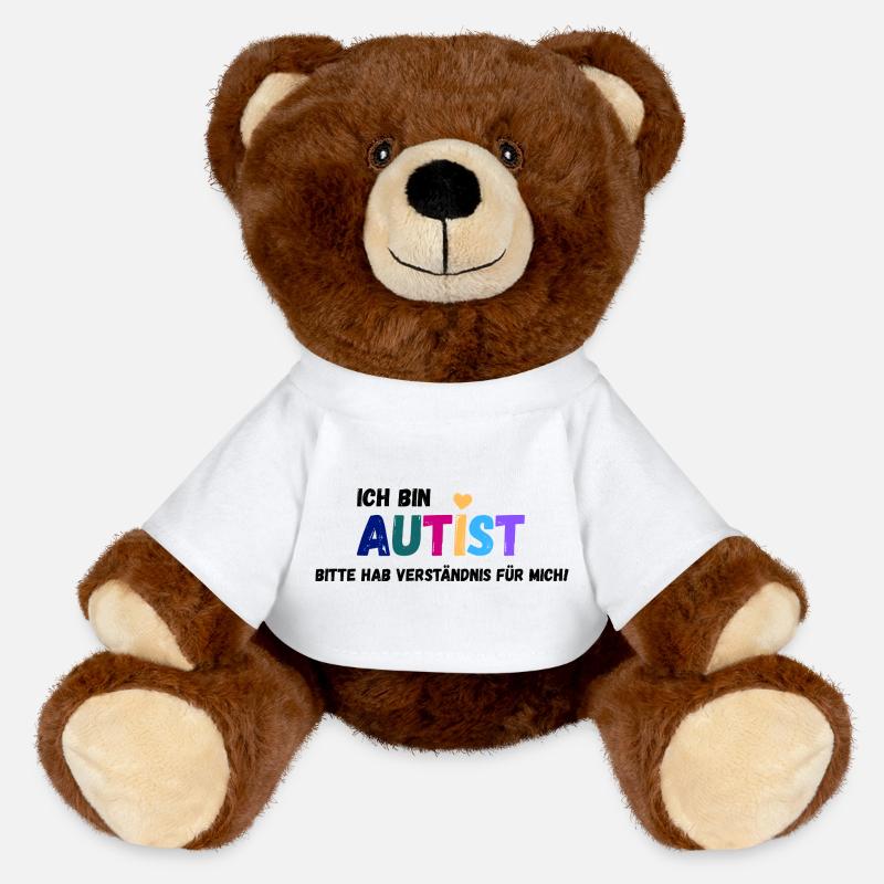 Ich bin Autist_Verständnis - MiniFeet® RecycelBär® Braun - Weiß