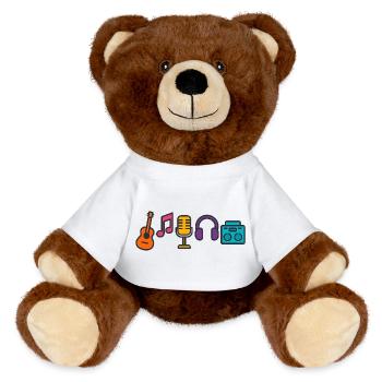 Musique Passion Ondes sonores Cadeau de design - Nounours RecycelBär® marron - blanc - Devant