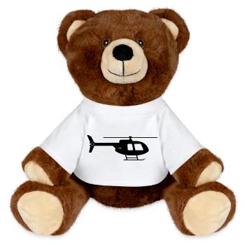 Hubschrauber - MiniFeet® RecycelBär® Braun - Weiß - Vorne
