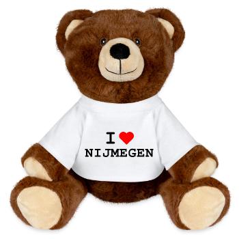 Ich liebe Nimègue - J’aime Nimègue - Nounours RecycelBär® marron - blanc - Devant
