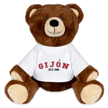 Gijón fondée en 1986 - Nounours RecycelBär® marron - blanc - Devant