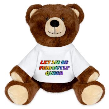 Lass mich vollkommen queer sein - MiniFeet® RecycelBär® Braun - Weiß - Vorne