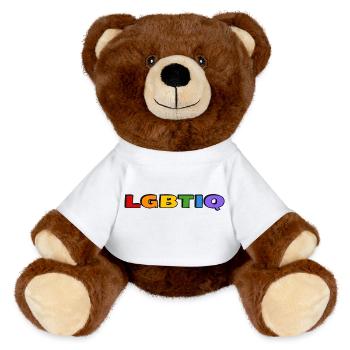 Couleurs de l’arc-en-ciel LGBTIQ - Nounours RecycelBär® marron - blanc - Devant