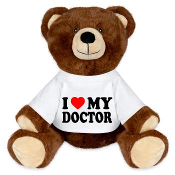 I love my doctor - Nounours RecycelBär® marron - blanc - Devant