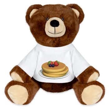 Pile de crêpes aux baies - Nounours RecycelBär® marron - blanc - Devant