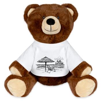 Hello Summer - Nounours RecycelBär® marron - blanc - Devant