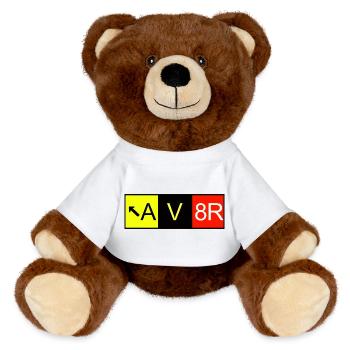 AV8R Airplane pilot - MiniFeet® RecycelBär® Braun - Weiß - Vorne