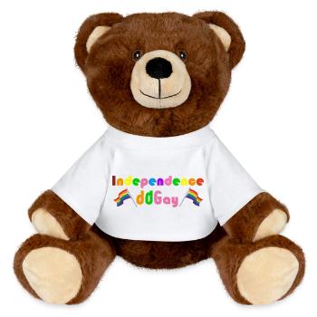 Independence Gay Rainbow - MiniFeet® RecycelBär® Teddy Bear Brown - white - Front