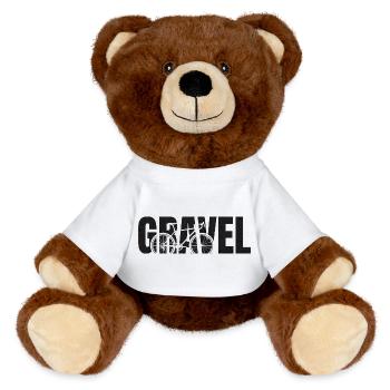 Gravel Typography - MiniFeet® RecycelBär® Teddy Bear Brown - white - Front