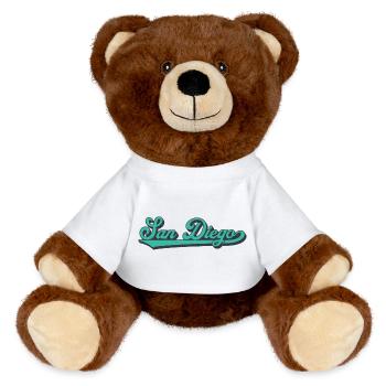 San Diego Script Retro Wave - MiniFeet® RecycelBär® Teddy Bear Brown - white - Front