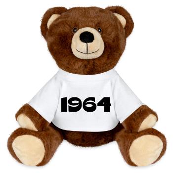 Personalize 1964 60th Birthday Template - MiniFeet® RecycelBär® Teddy Bear Brown - white - Front