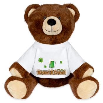 Irish Pub - Brawl and crawl - MiniFeet® RecycelBär® Teddy Bear Brown - white - Front