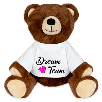 dream team - MiniFeet® RecycelBär® Braun - Weiß - Vorne