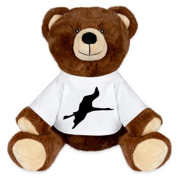 vogel kranich - MiniFeet® RecycelBär® Braun - Weiß - Vorne