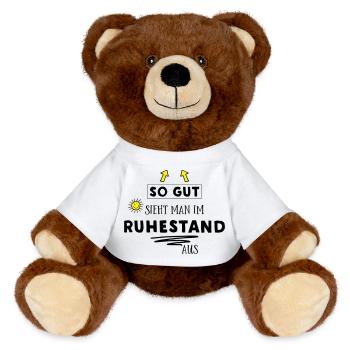 Lustiges T-Shirt für Rentner - MiniFeet® RecycelBär® Braun - Weiß - Vorne