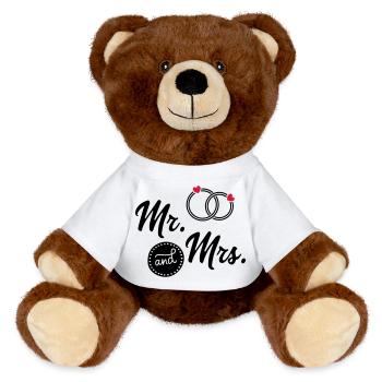 wedding - MiniFeet® RecycelBär® Teddy Bear Brown - white - Front